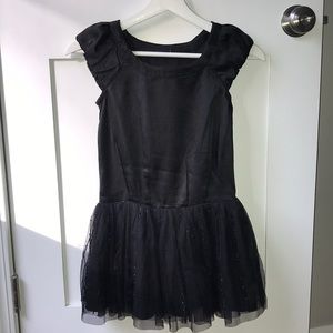 Girls Black Gap Satin and Tulle dress